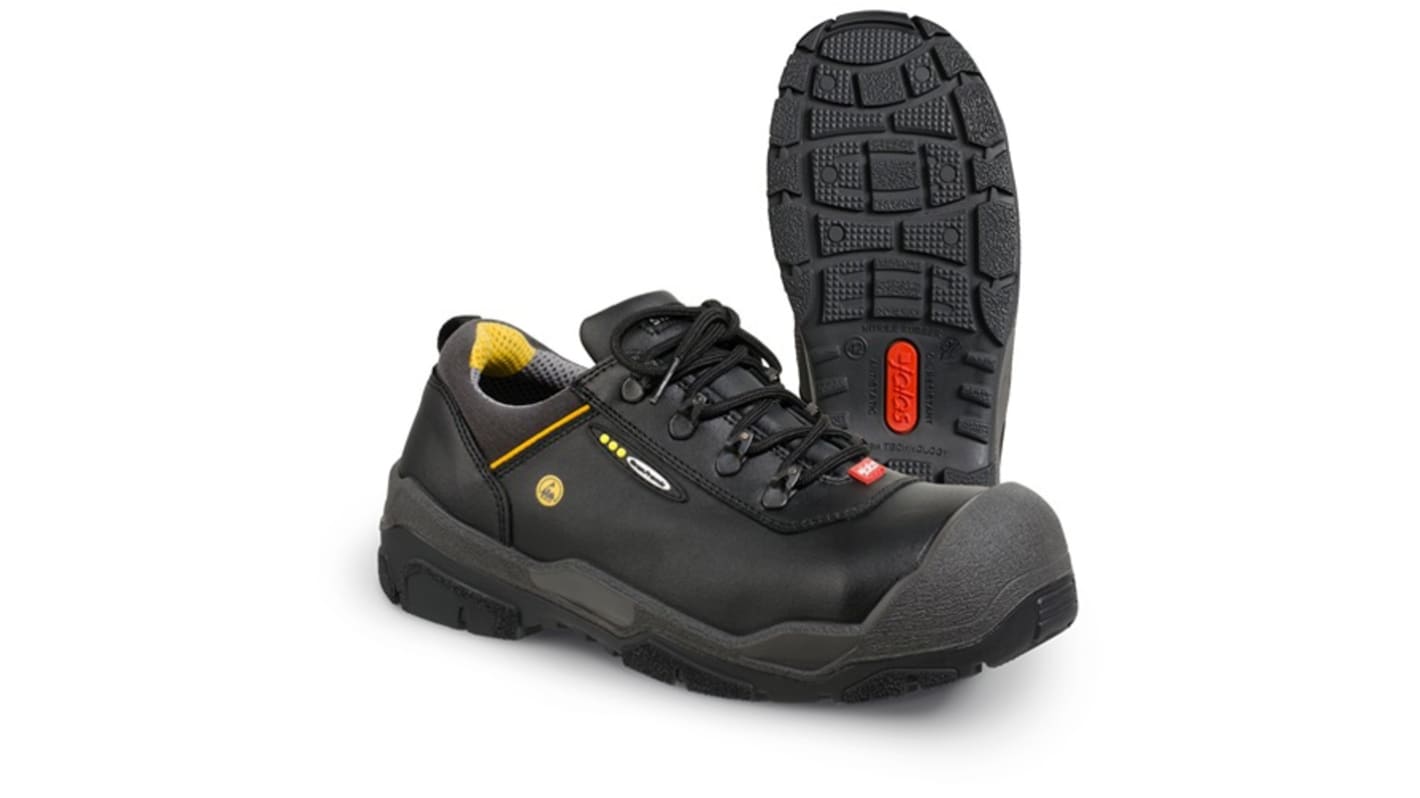 Jalas 1538 Unisex Black, Grey, Yellow Aluminium Toe Capped Safety Shoes, UK 5, EU 38