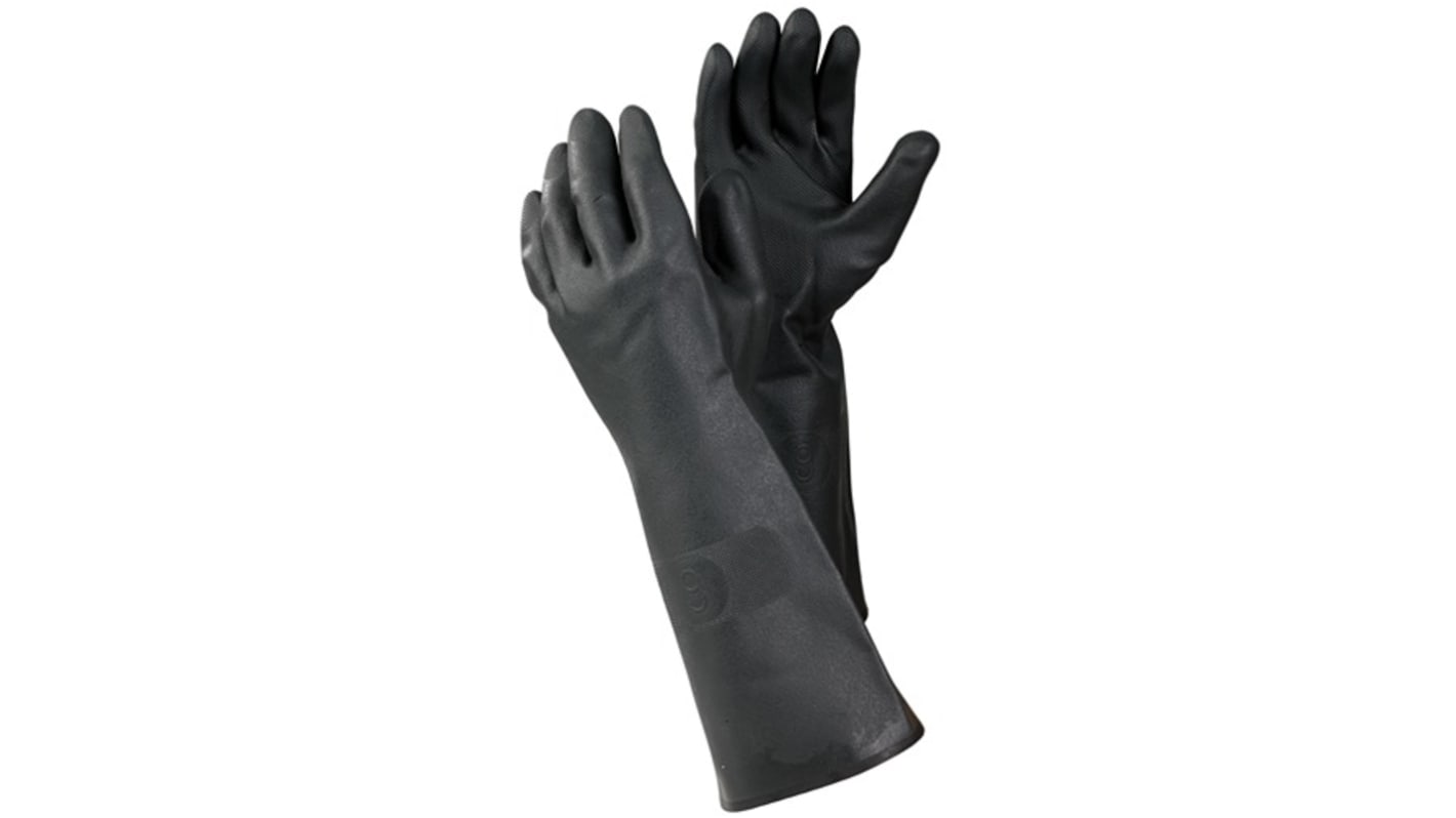Tegera TEGERA Black Latex, Neoprene Chemical Resistant Work Gloves, Size 8