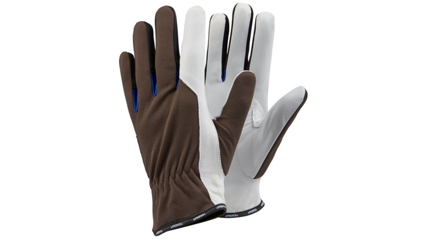 Tegera TEGERA Black, Blue, Grey, White Leather Dry Environment Work Gloves, Size 8