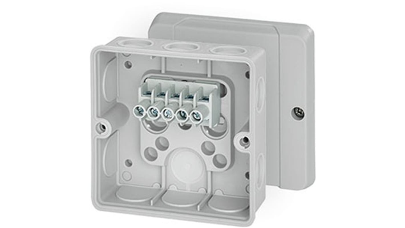HENSEL DE Series Grey Polycarbonate Junction Box, IP55, 55 x 98 x 98mm