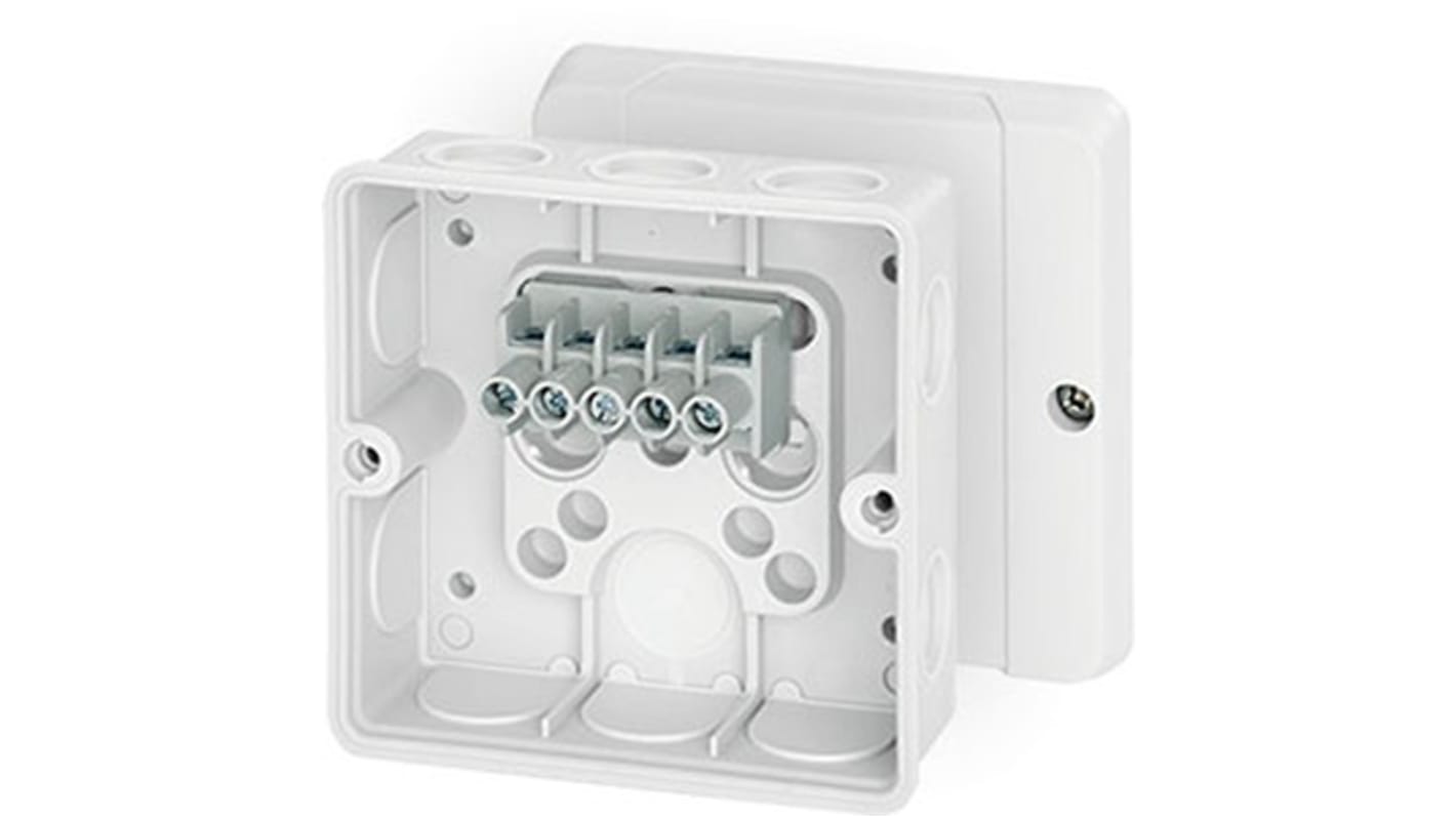HENSEL DE Series White Polycarbonate Junction Box, IP55, 55 x 98 x 98mm