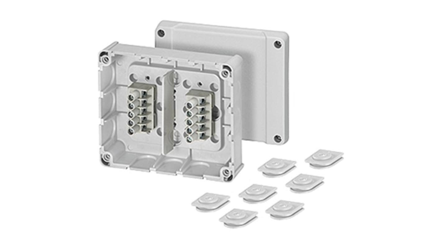 HENSEL DP Series Grey Polystyrene Junction Box, IP54, 2 Terminals, 49 x 139 x 119mm
