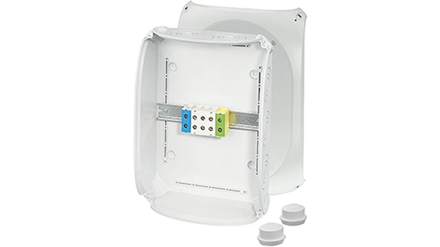 HENSEL KF Series Grey Polycarbonate Junction Box, IP66, IP67, IP69, 5-pole per pole Terminals, 122 x 355 x 255mm