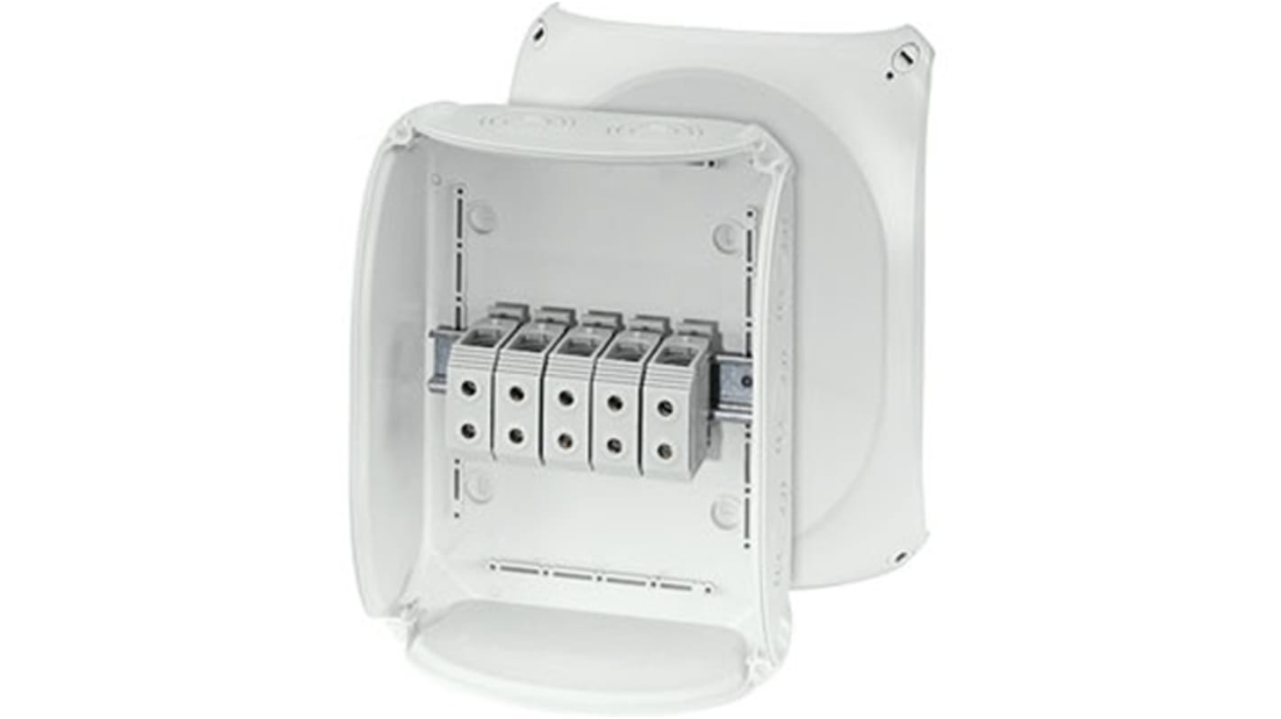 HENSEL KF Series Grey Polycarbonate Junction Box, IP66, IP67, IP69, 2 Terminals, 122 x 295 x 225mm