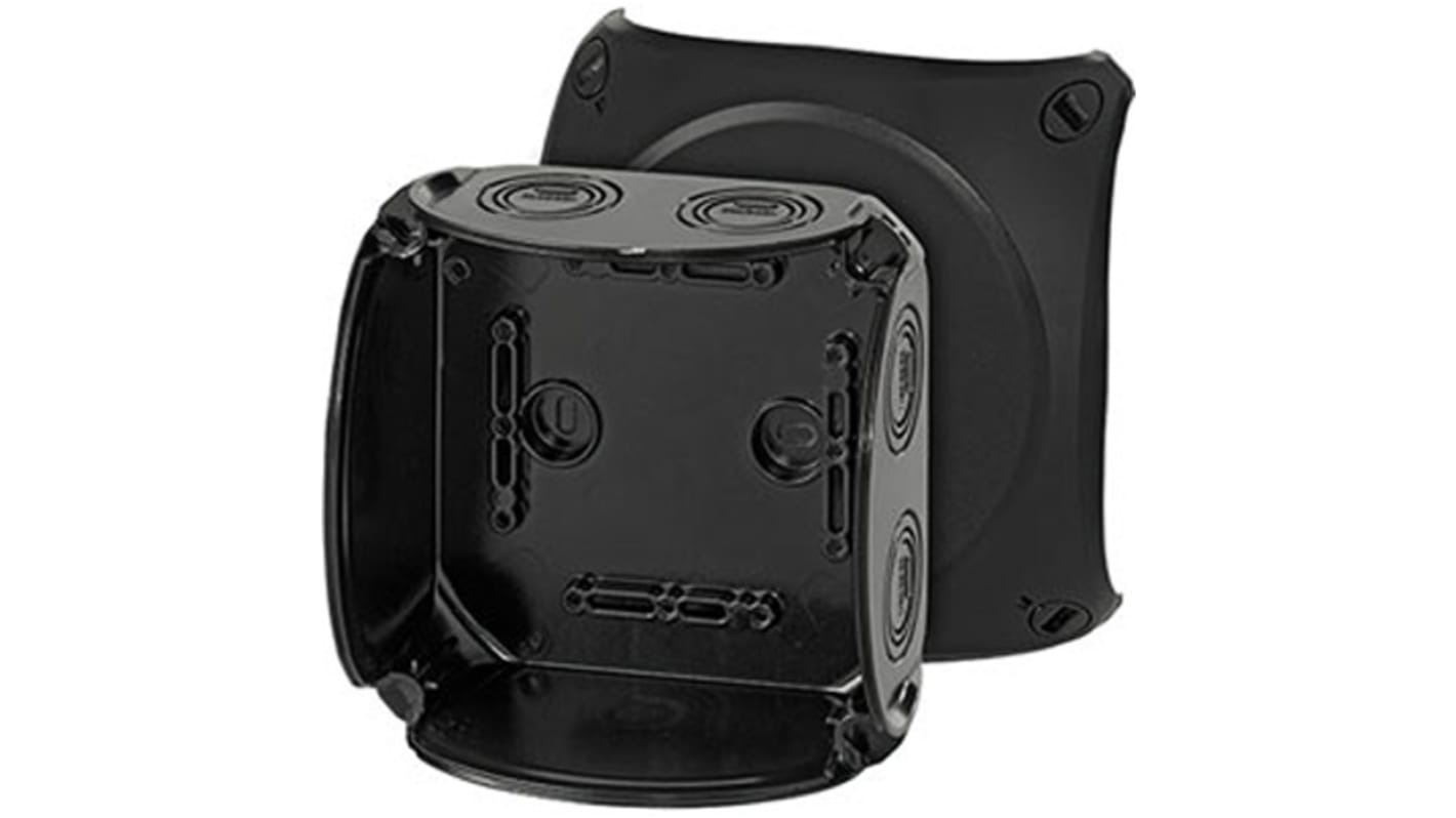 HENSEL KF Series Black Polycarbonate Junction Box, IP66, IP67, IP69, 77 x 130 x 130mm