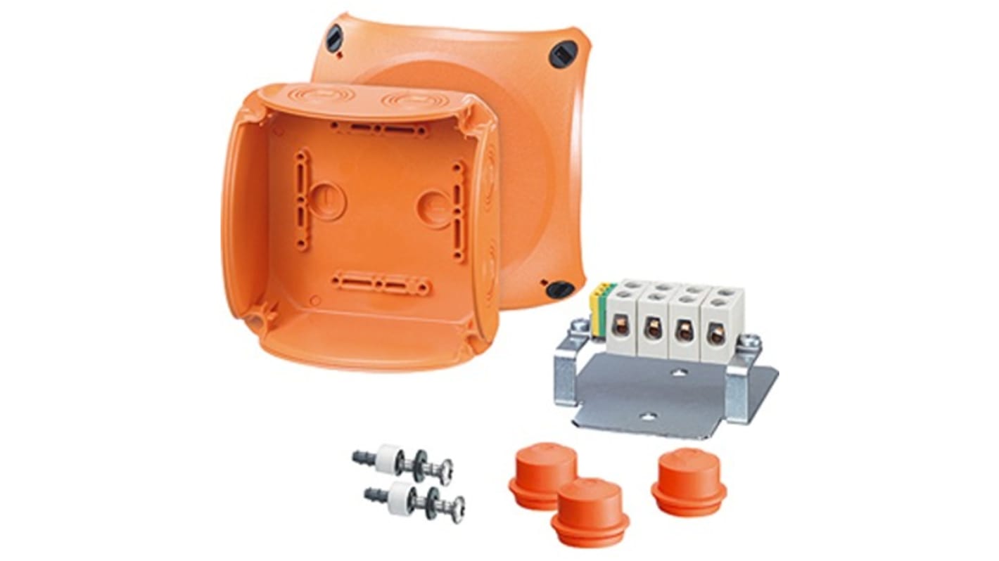 HENSEL Fk Series Orange Polycarbonate Junction Box, IP66, 77 x 130 x 130mm