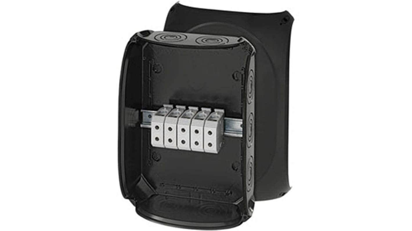HENSEL KF Series Black Polycarbonate Junction Box, IP66, IP67, IP69, 122 x 355 x 255mm