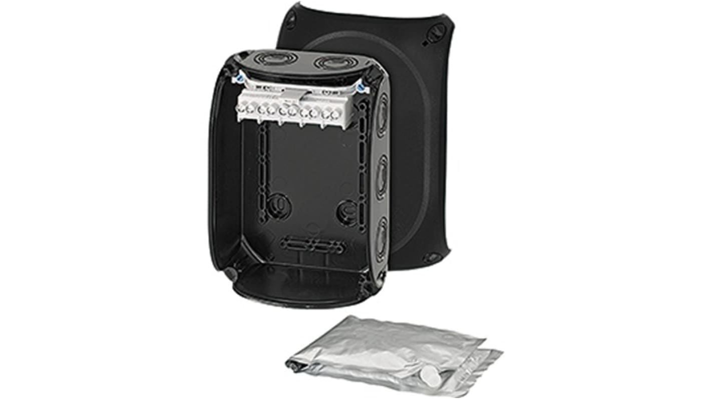 HENSEL WP Series Black Polycarbonate Junction Box, IP68, 77 x 180 x 130mm