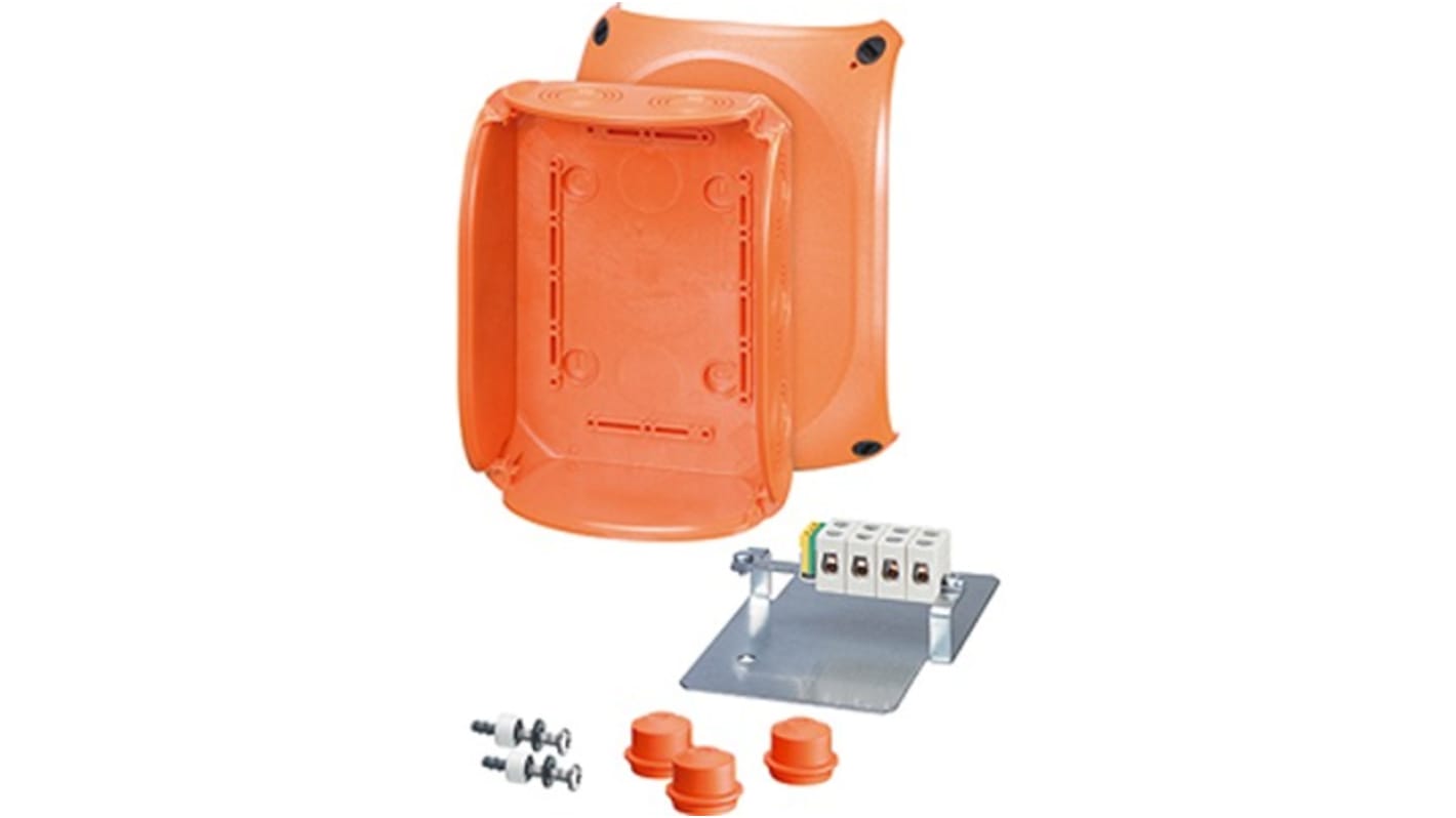 HENSEL Fk Series Orange Polycarbonate Junction Box, IP65, IP66, 92 x 155 x 210mm