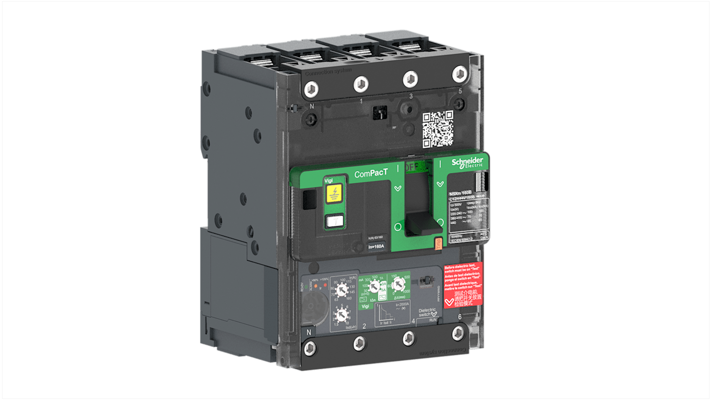 Schneider Electric, ComPacT NSX Circuit breaker 4P 25A, Breaking Capacity 25 KA, Fixed Mount
