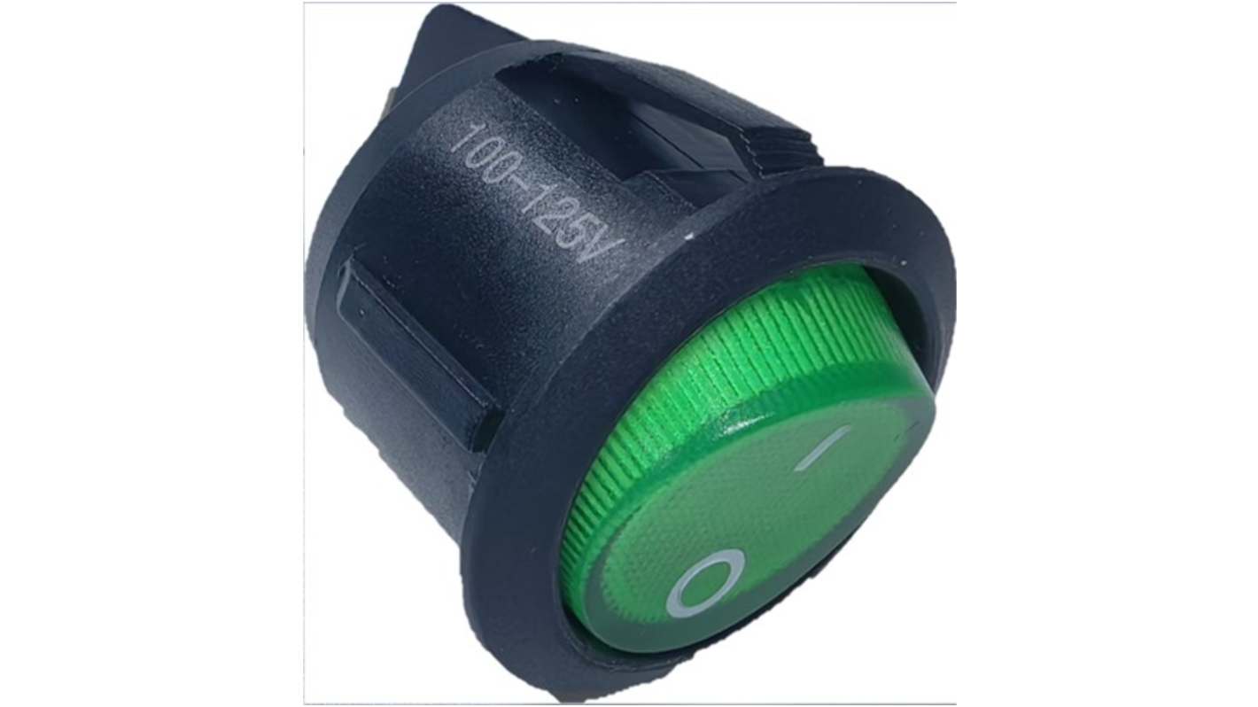 RS PRO Illuminated DPST, (On)Off Rocker Switch Panel Mount RS