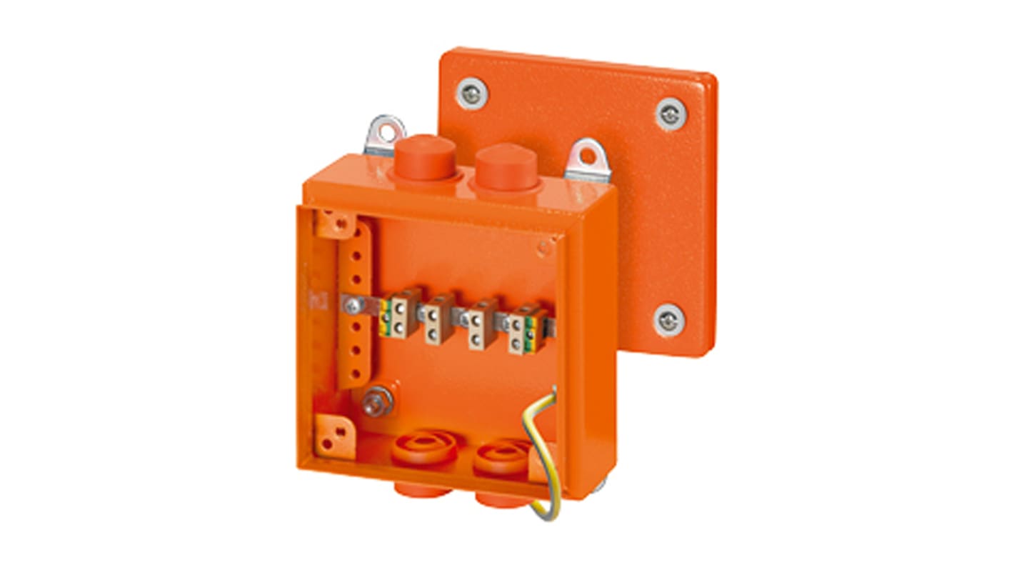 HENSEL Fk Series Orange Sheet Steel Junction Box, IP66, 80 x 150 x 150mm