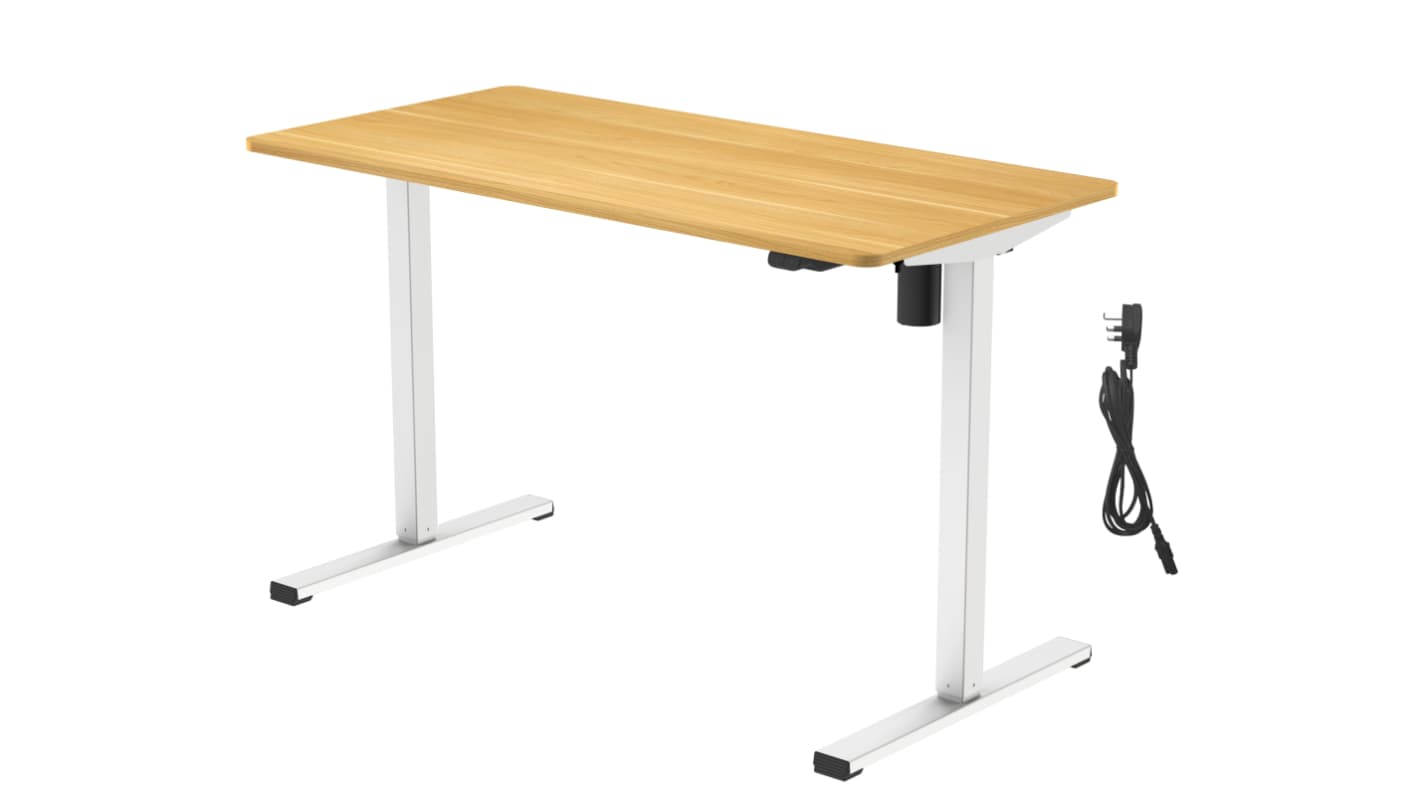 RS PRO Sitting, Standing Computer Desk, 726 → 1176mm x 1.2m x 600mm