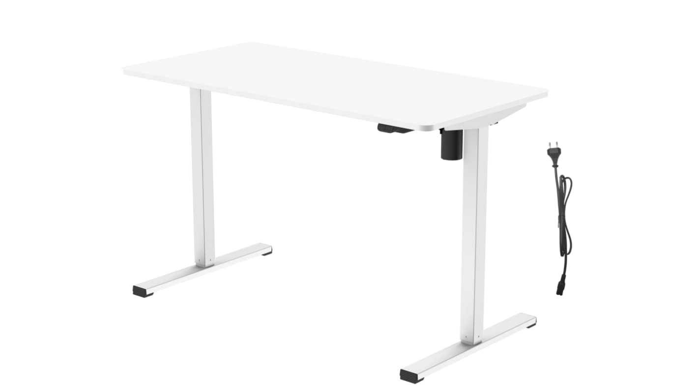 Scrivania per computer RS PRO Bianco Seduto, Ritto No Metallico Material, Dim. 1200 x 600 x 1176mm