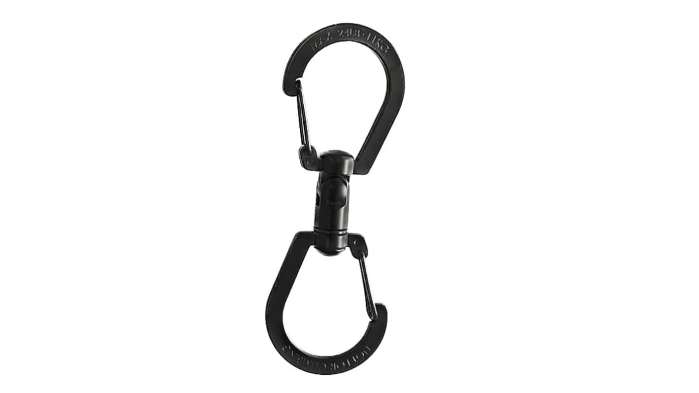 RS PRO Black Zinc Alloy Swivel Spring Hook, 103mm Length, 24 pounds Lifting Load