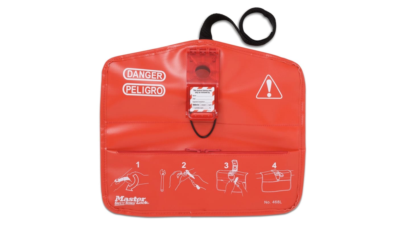 Master Lock Red PVC Polyester Fabric and HDPE Plastic Ball Valve Lockout