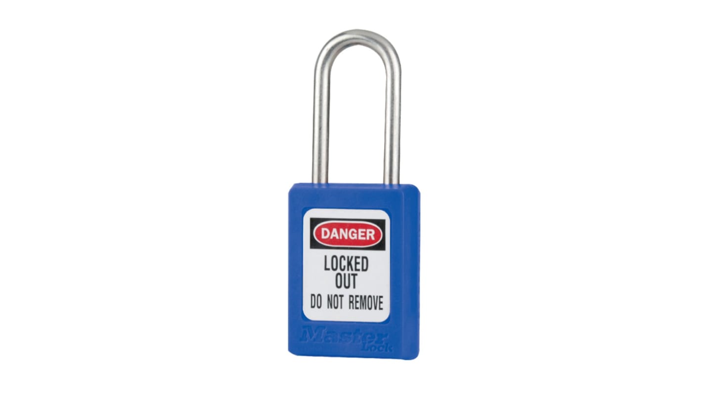 Master Lock Blue 1-Lock Zenex Thermoplastic Safety Lockout Padlock, 5mm Shackle