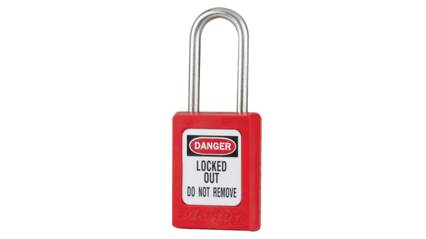 Master Lock Red 1-Lock Zenex Thermoplastic Safety Lockout Padlock, 5mm Shackle