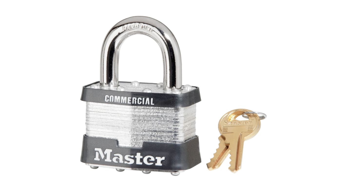 Master Lock Padlock Steel Padlock, Keyed Alike, 10mm Shackle, 51mm Body