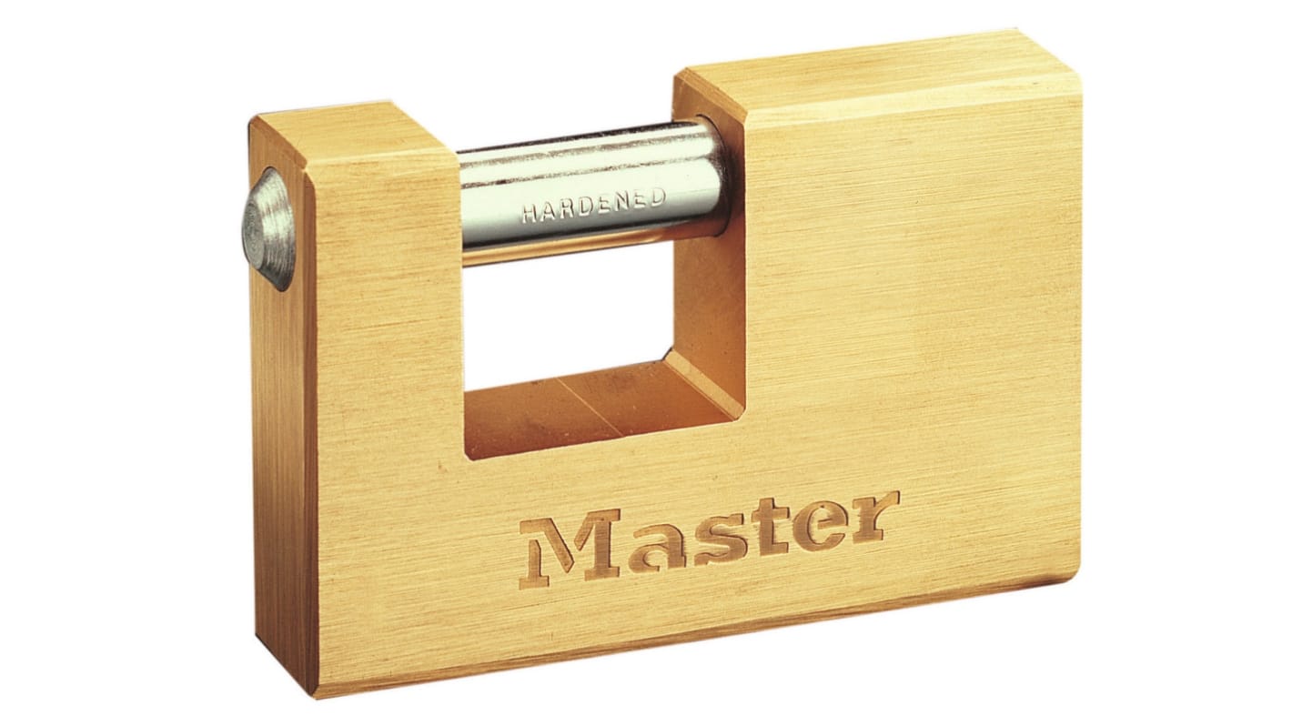 Master Lock Padlock Brass Padlock, 12mm Shackle, 85mm Body