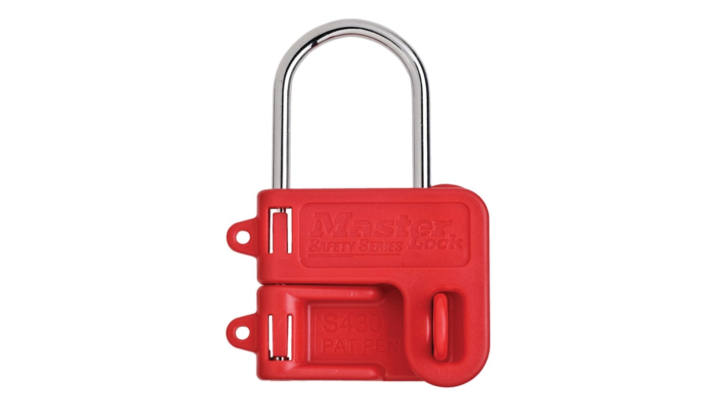 Master Lock Red 2-Lock Steel Lockout Hasp, 7mm Shackle