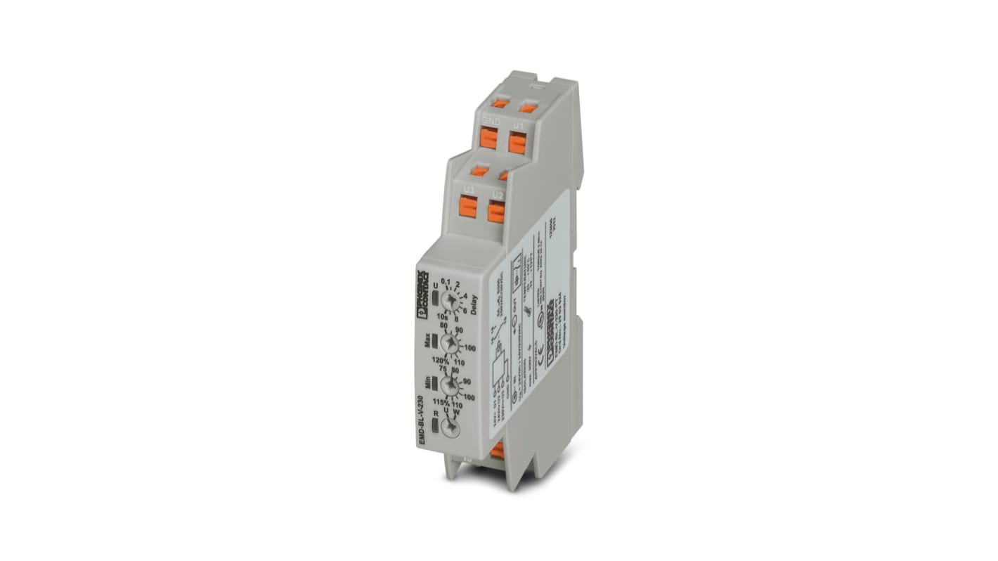 Phoenix Contact Voltage Monitoring Relay, Single Phase, DIN Rail