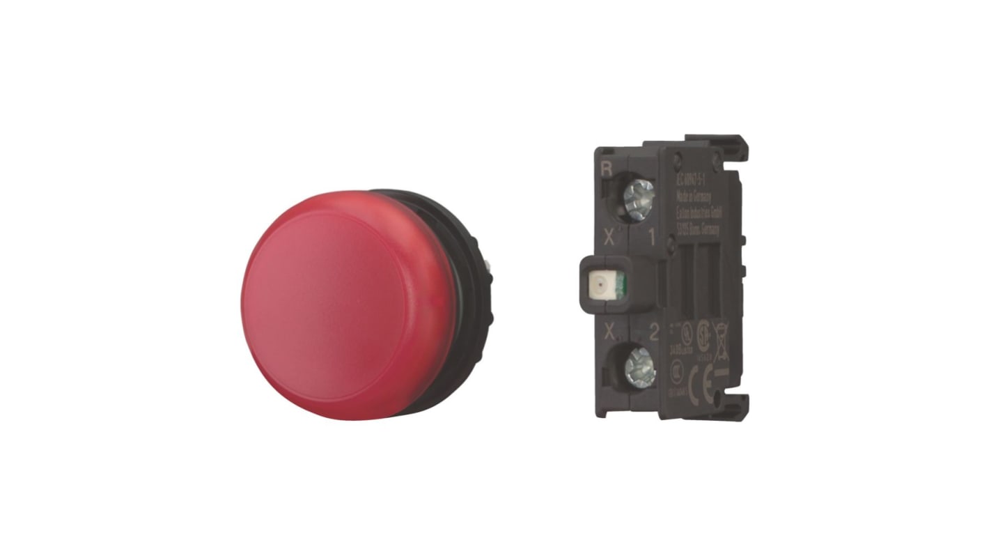 Eaton, M22 Red Indicator, 22.5mm Cutout, IP66, IP69K, Round