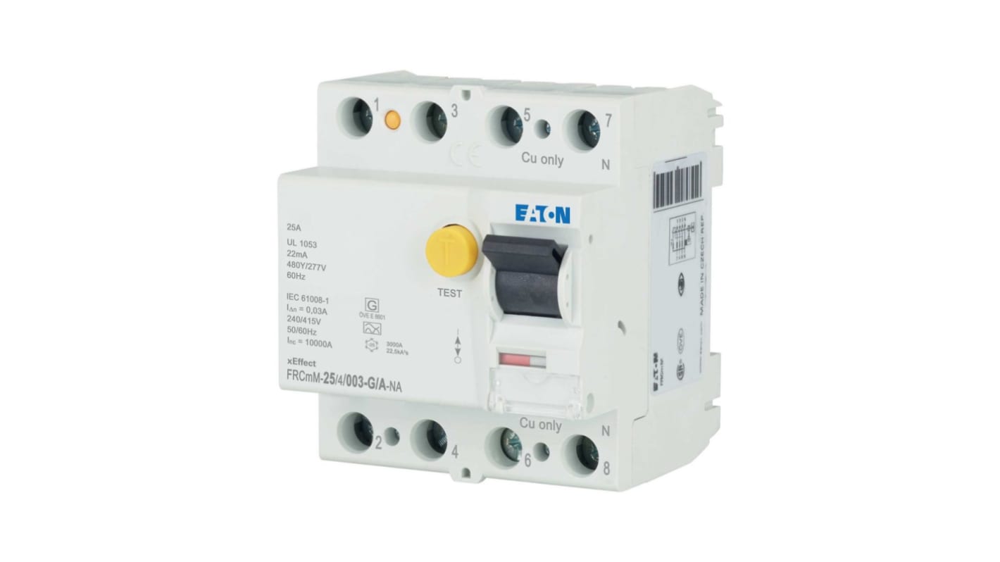 RCCB Eaton xE?ect - FRCmM-NA, 4P, 25A, sensibilità 30mA