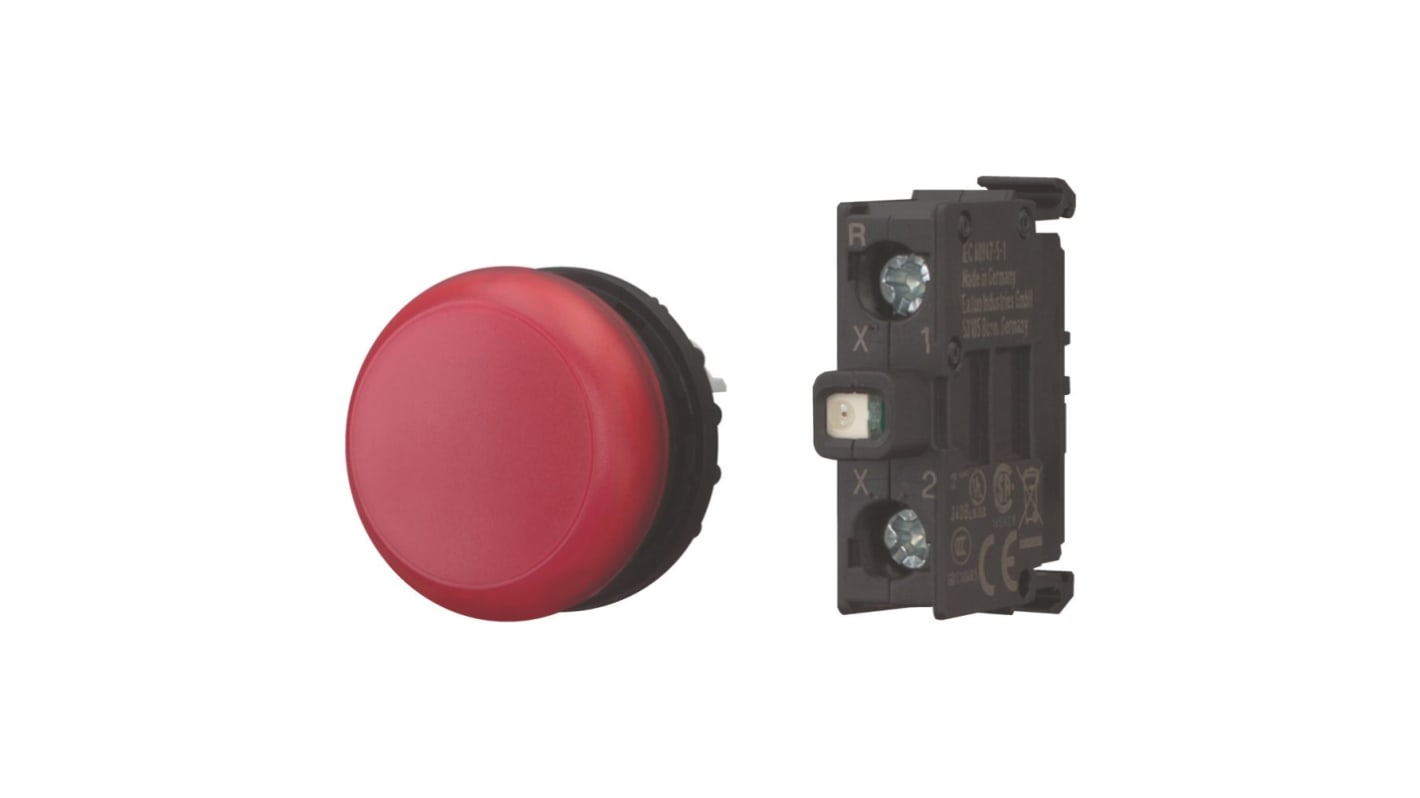 Eaton, M22 Red Indicator, 22.5mm Cutout, IP66, IP69K, Round