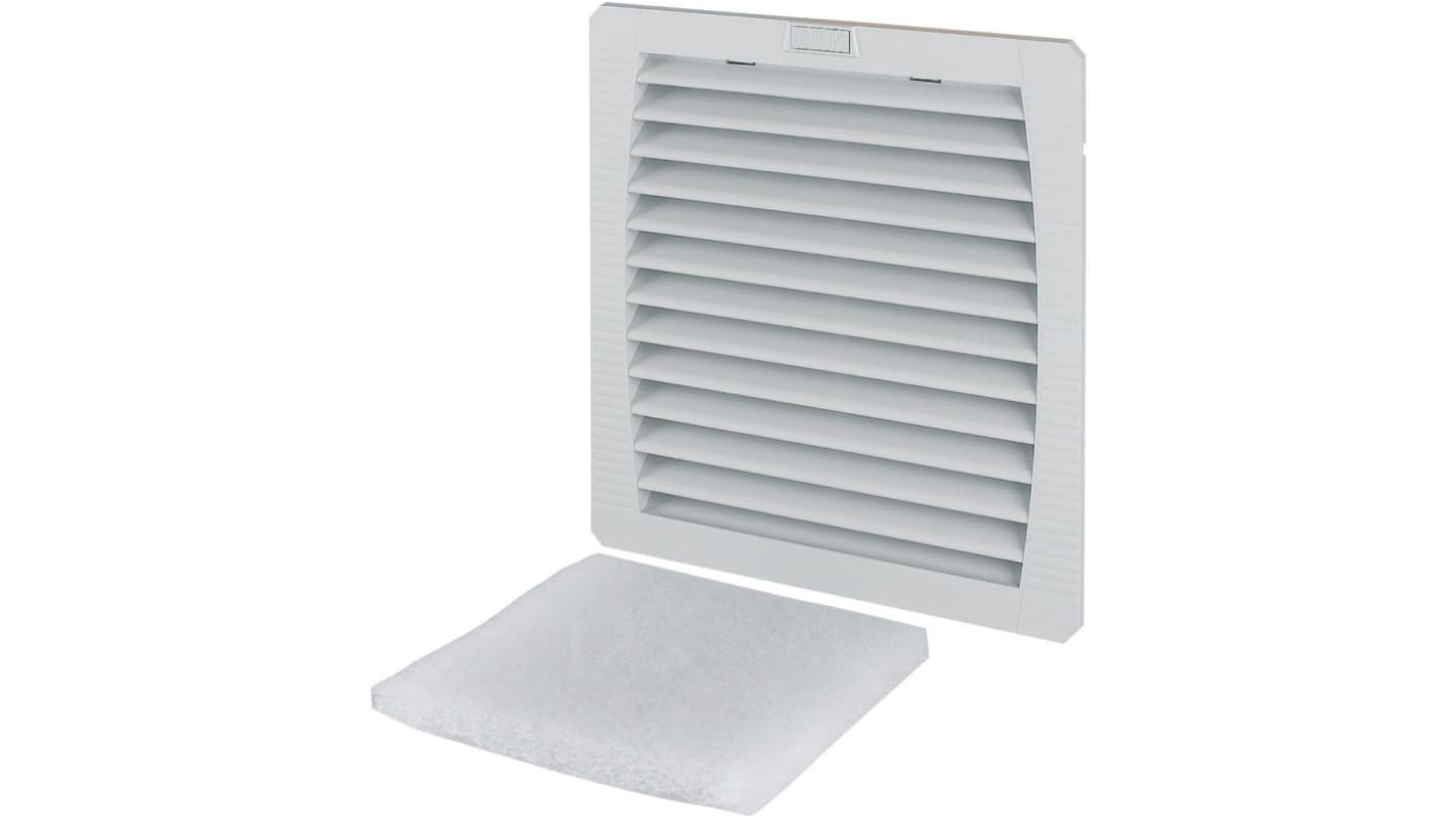 Ventilador con filtro Eaton de 252 x 252mm, alim. 230 →240 V ac, 45W, caudal filtrado 292m³/h, 42dB(A), IP54