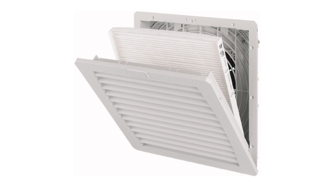 Ventilador con filtro Eaton de 252x252mm, alim. 230 →240 V ac, 45W, caudal filtrado 265m³/h, 42dB(A), IP55
