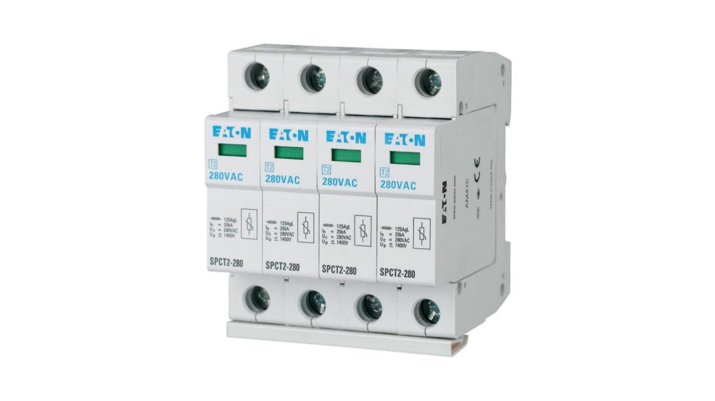 Protector de sobretensiones transitorias FaseTres, 40kA, 1,6kV, montaje: Carril DIN xPole - SPCT2
