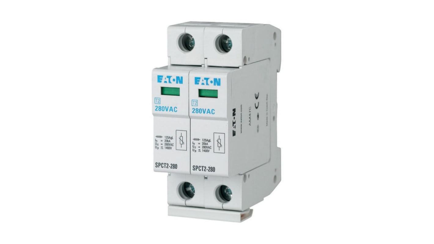 Eaton Single Phase Surge Protector, 40kA, 1.8kV, DIN Rail Mount