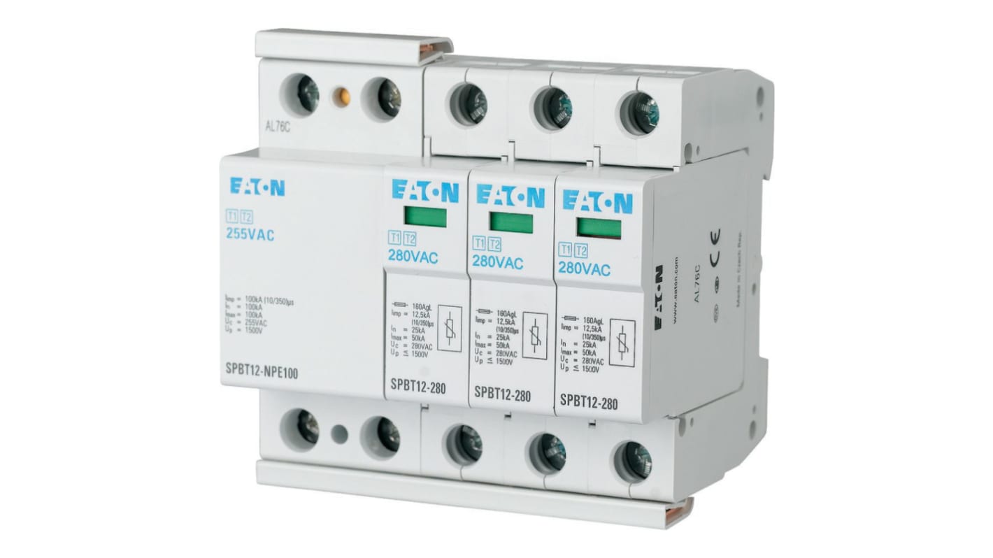 Protezione da sovracorrente 158332 SPBT12-280-3+NPE, Tre fasi, max 12.5kA, 1,5kV, per guida DIN xPole - SPBT12