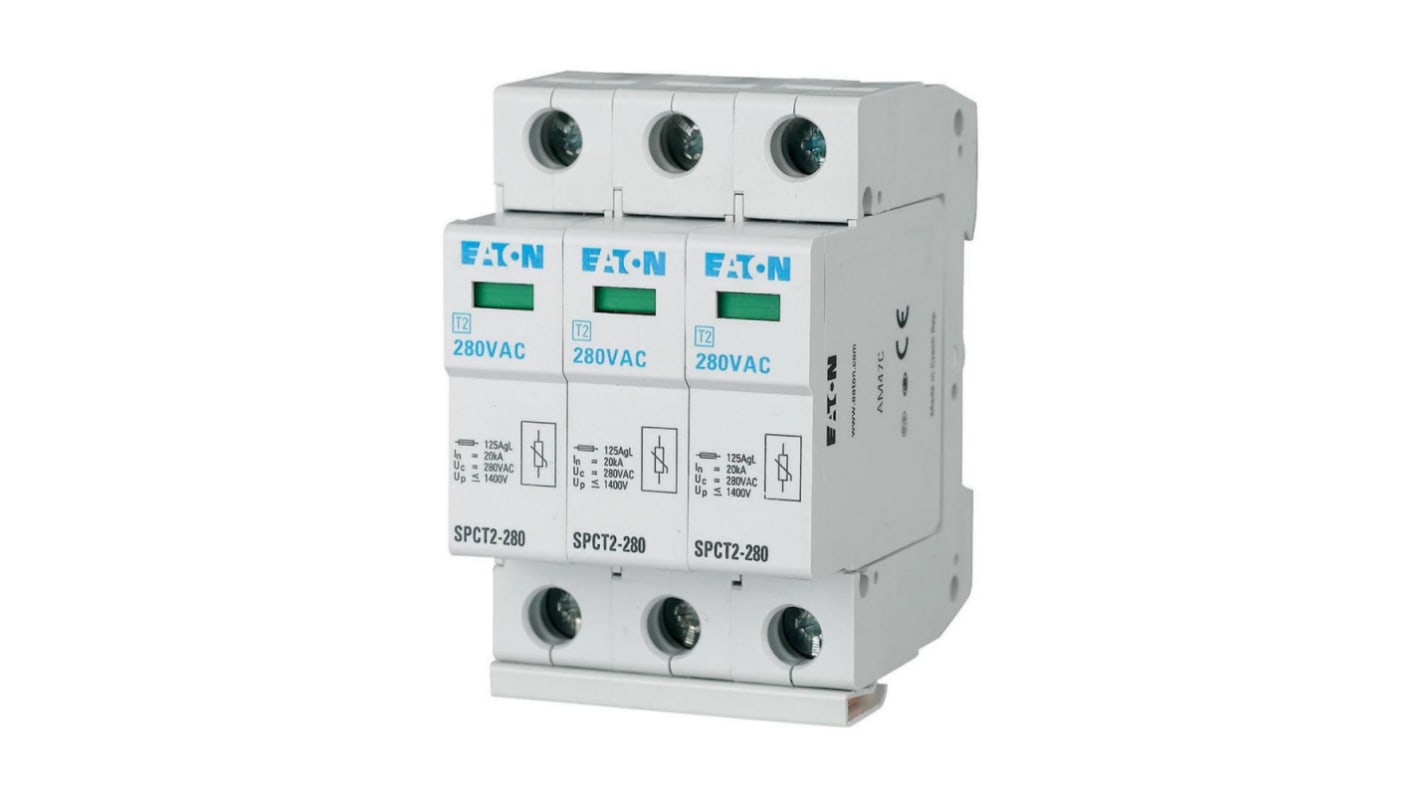 Protector de sobretensiones transitorias FaseTres, 40kA, 2,2kV, montaje: Carril DIN xPole - SPCT2