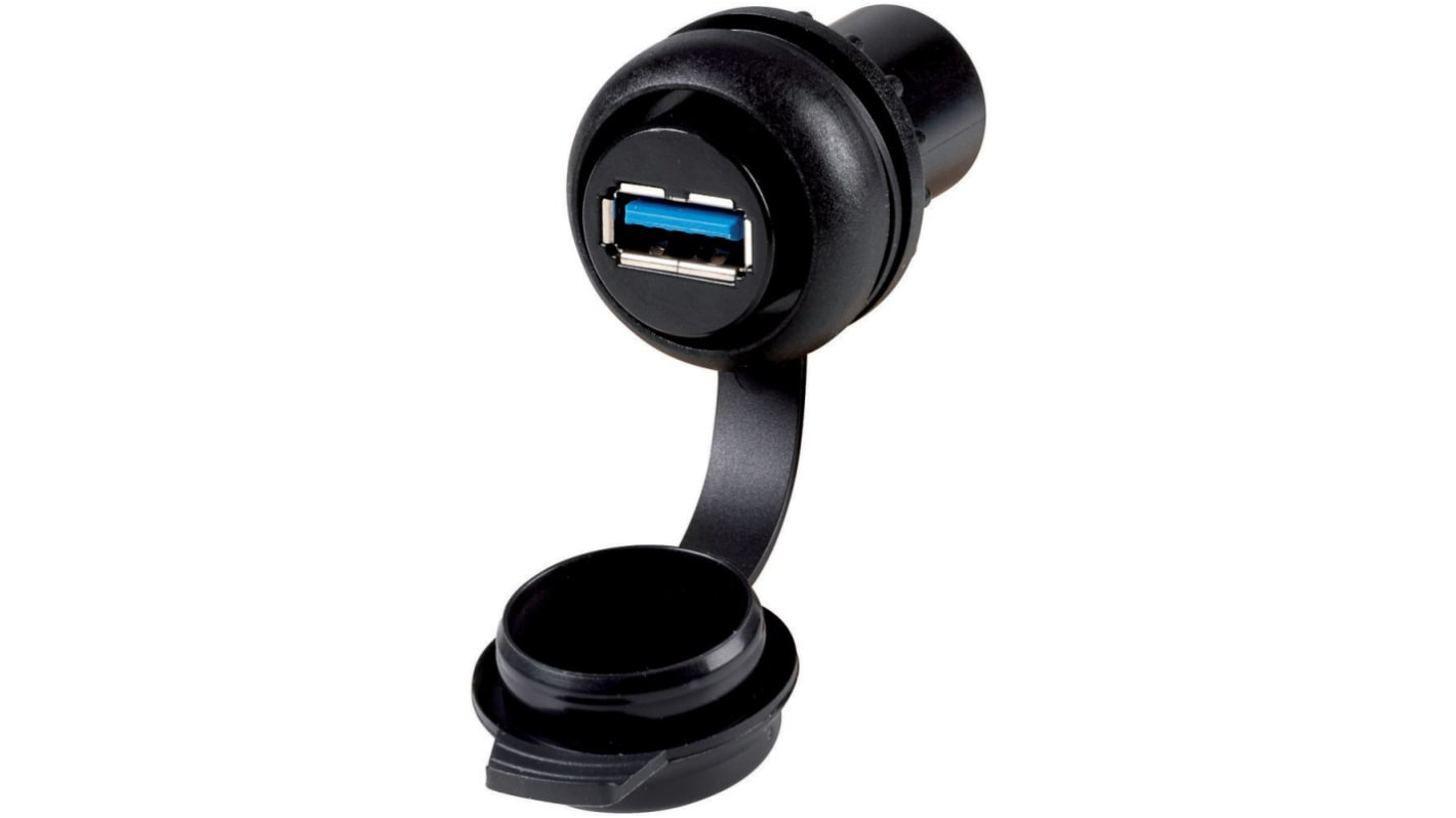 Eaton Straight, Bulkhead, Socket Type Type A 3 IP65 USB Connector