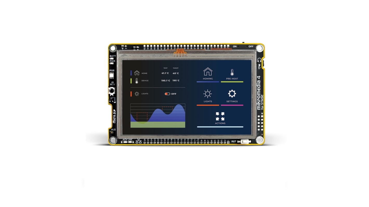 MikroElektronika 单片机开发板, ARM内核, Mikromedia 4 for STM32 Resistive MIKROE-6151