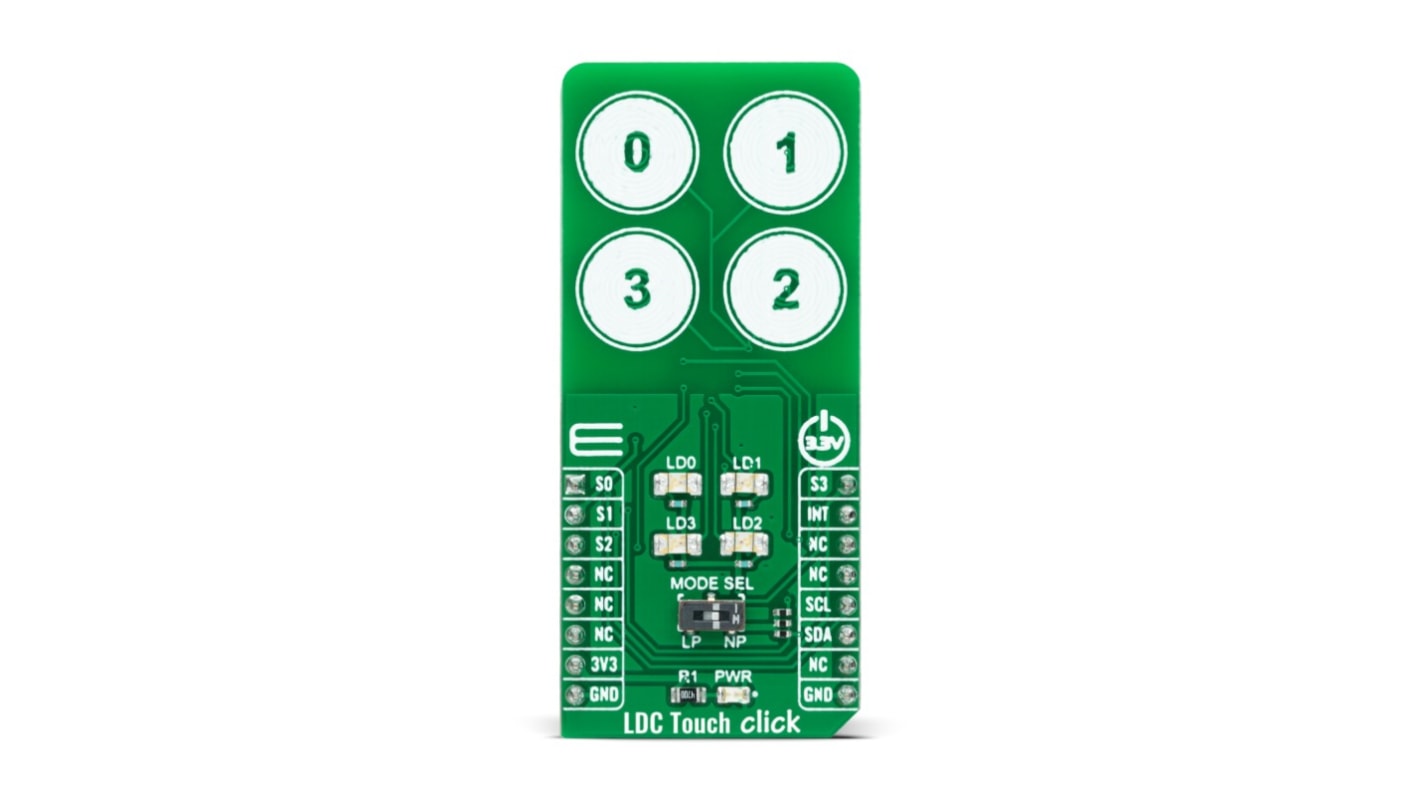 Brand-Rex LDC Touch Click I2C Udviklingskort for LDC3114-Q1