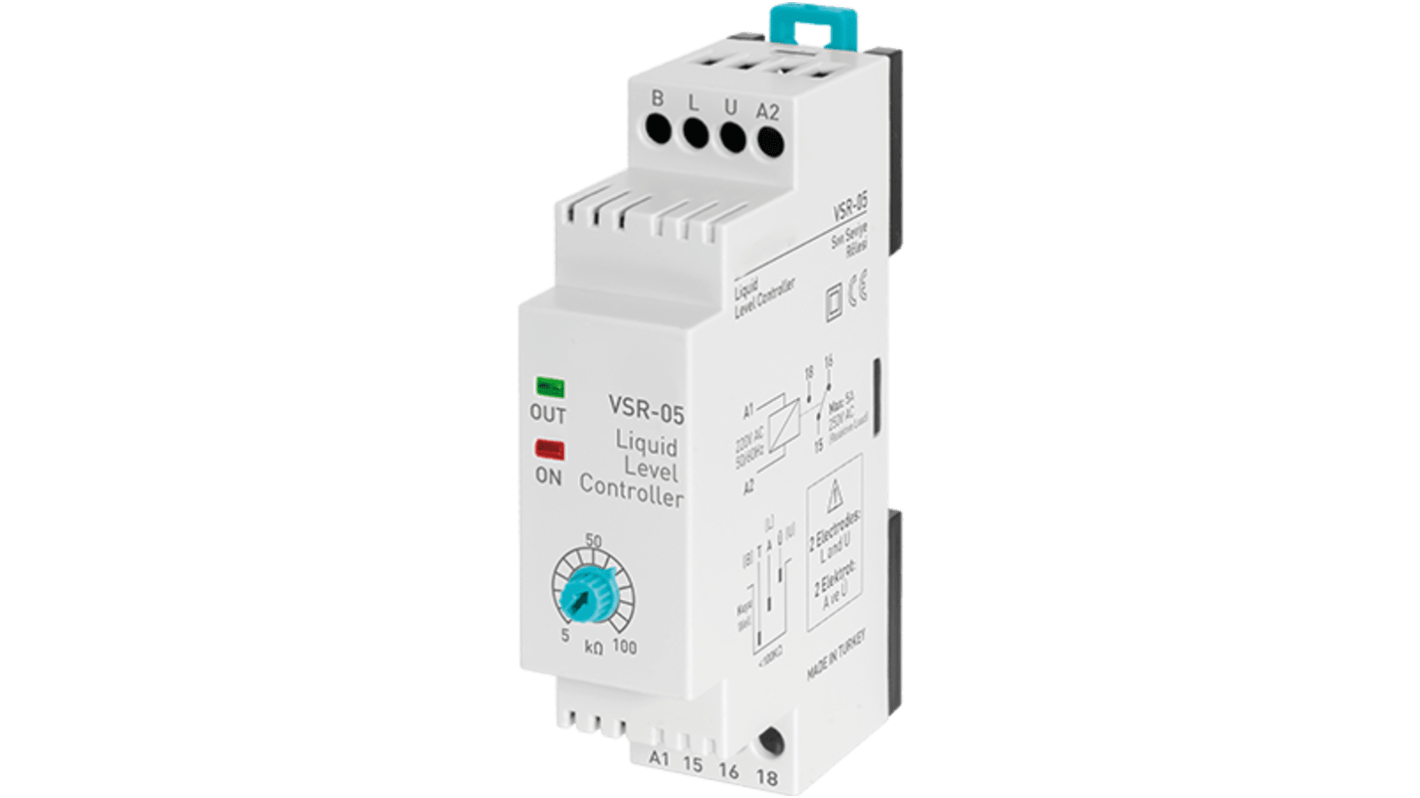 RS PRO Level Controller - DIN Rail, 150 → 260 V Relay