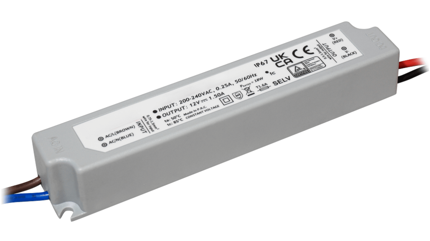 RS PRO 18W LED驱动电源, 输出24V 750mA