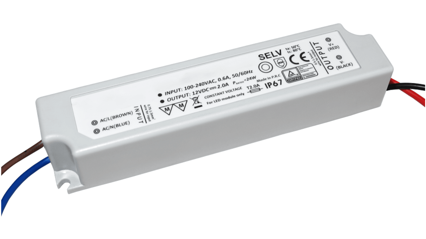 RS PRO LED Driver, 12V Output, 20W Output, 1.67A Output, Constant Voltage