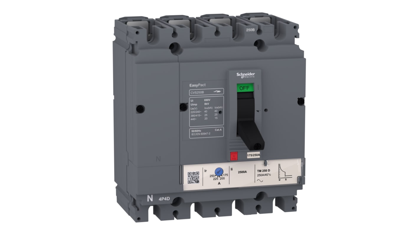 Schneider Electric EasyPact Electronic Circuit Breaker 160A, Plug In