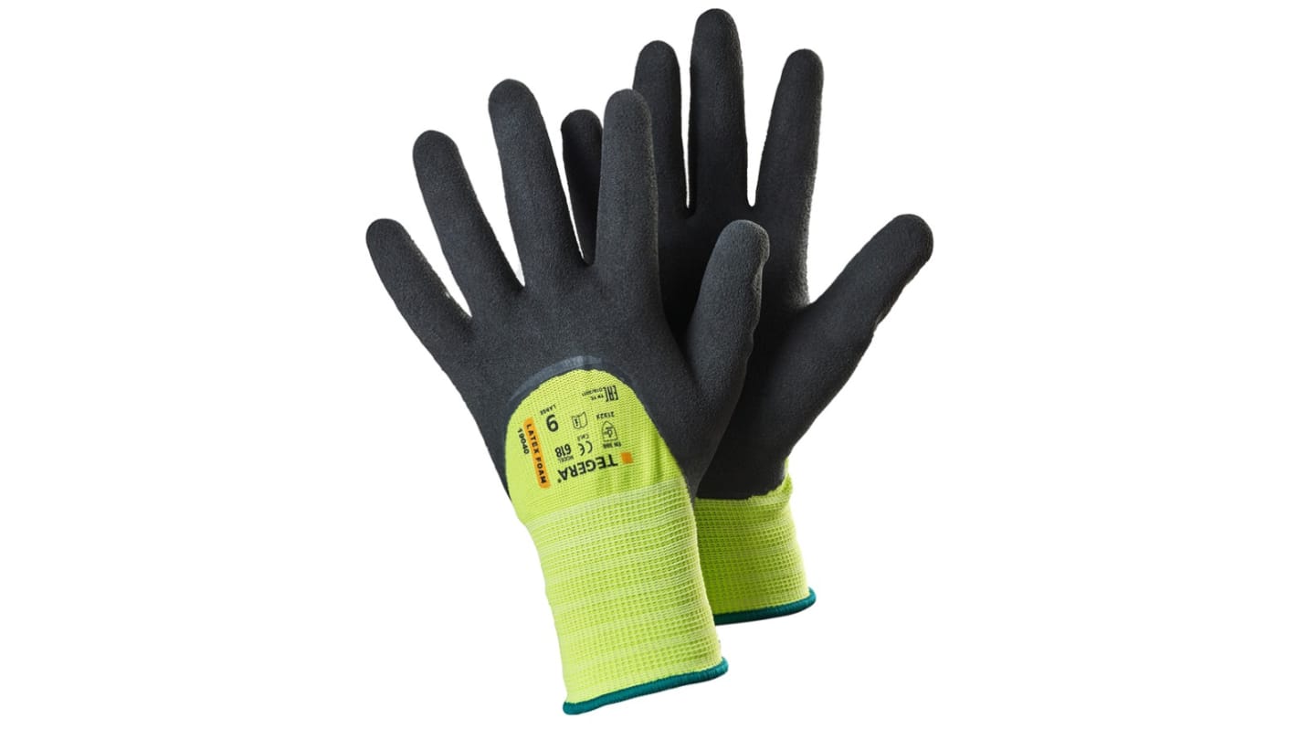 Guanti da lavoro Tegera TEGERA, Tg. 9, in Poliestere, col. Nero, verde