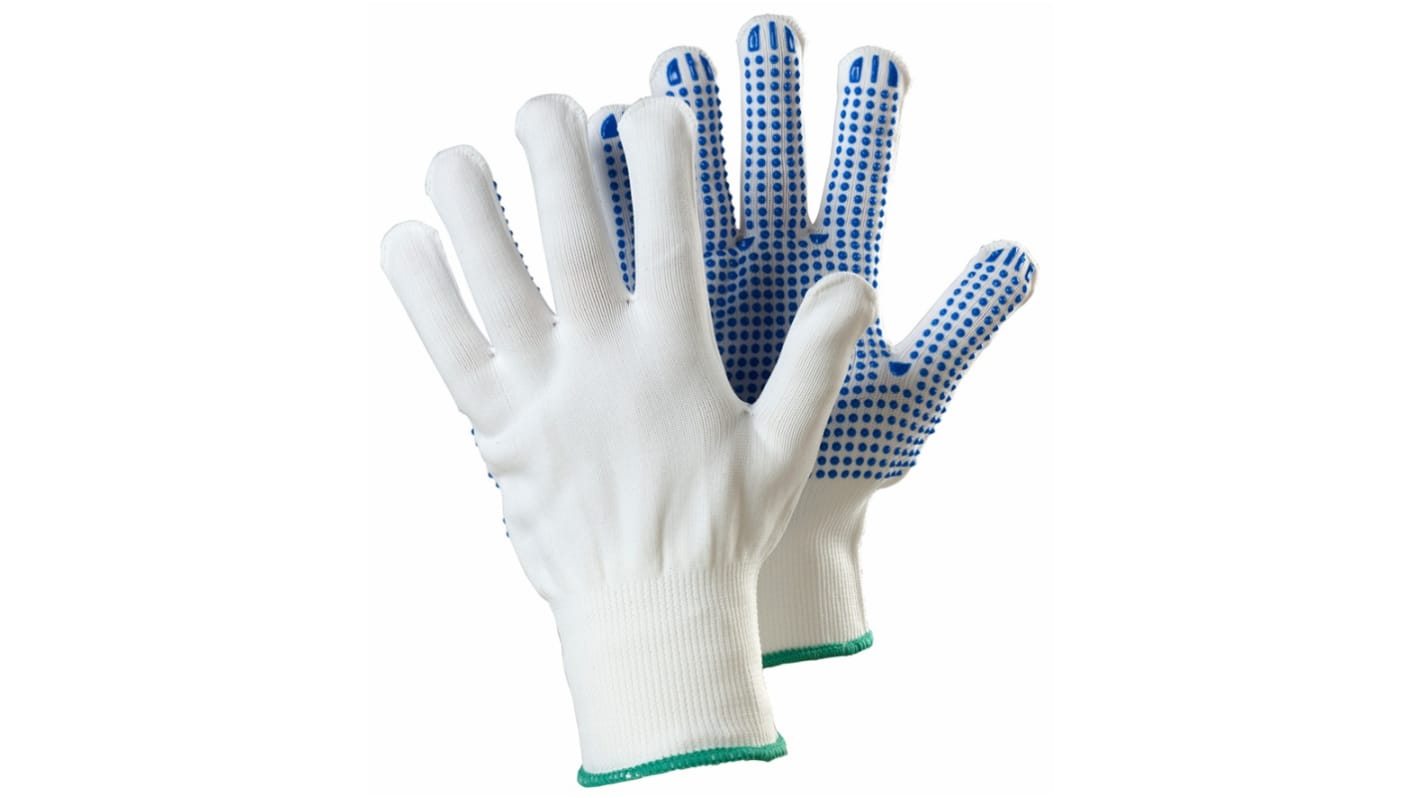 Tegera TEGERA Blue, White Nylon Dry Environment Work Gloves, Size 8, PVC Coating