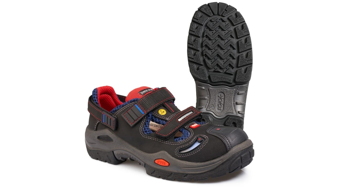 Jalas 3820R Unisex Black, Blue, Red Aluminium Toe Capped Safety Shoes, UK 12, EU 47