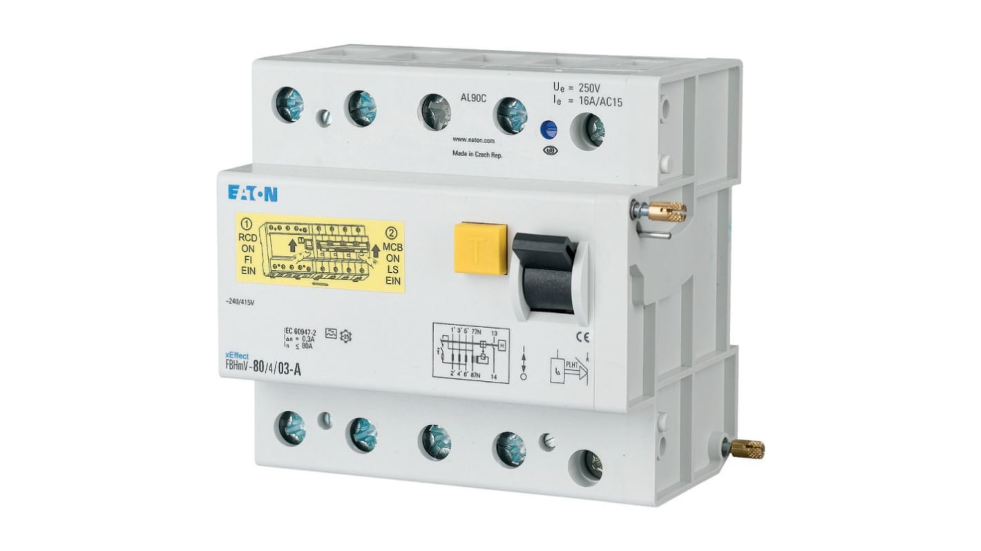 Eaton xEffect - FBHmV RCCB, 80A, 4 Pole, 500mA, 240/415V ac