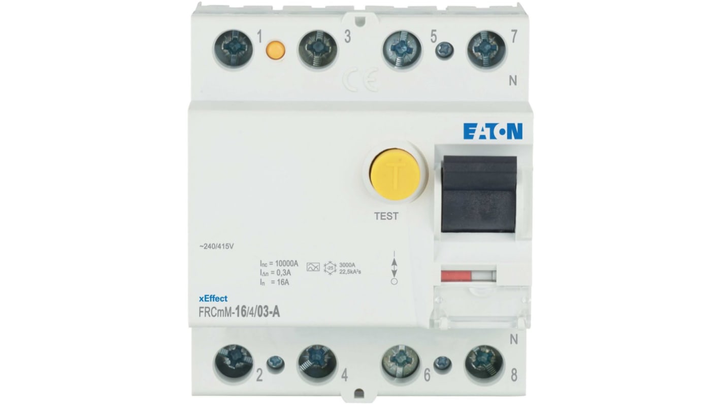 Eaton xEffect - FRCmM RCCB, 16A, 4 Pole, 300mA, Type A, 240/415V ac