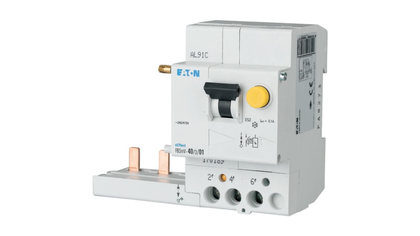 Interruptor diferencial Eaton, 40A Tipo A, 3 Polos, 30mA xEffect 240/415V ac
