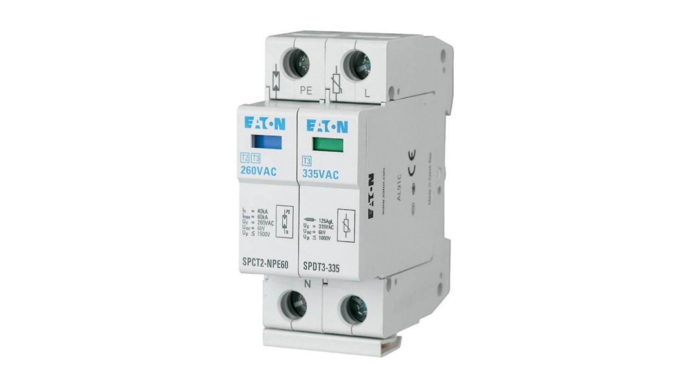 Protector de transitorios FaseÚnico, 10kA, 1,6kV, montaje: Carril DIN xPole - SPDT3