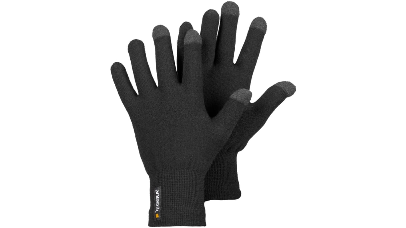 Tegera TEGERA Black Merino Wool, Nylon, Spandex Cold Resistant Work Gloves, Size 8